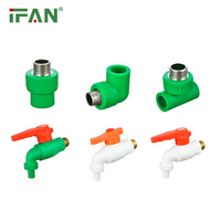 Robinet de jardin IFAN de haute qualité, robinet en plastique PPR, robinet d'eau extérieur 1/2" 3/4" vert long blanc, robinet mélangeur PPR