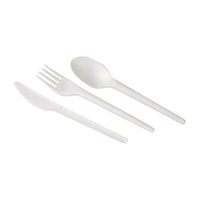 Ventes chaudes, kits de couverts jetables en CPLA de 6,5 pouces, lourds, couteau, fourchette, cuillère, serviette, ustensiles