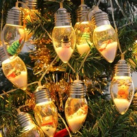 Guirlande lumineuse LED en gros pour boule à neige de Noël, avec bonhomme de neige, Père Noël, ornement d'arbre, boule à vœux, guirlande féerique pour Noël