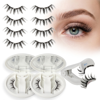 Ensemble de cils magnétiques réutilisables semi-artisanaux naturels et doux en PBT, échantillon de voyage avec applicateur, sans colle, à porter, courbure CC