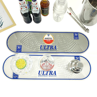 Tapis de barre en caoutchouc souple personnalisé populaire avec LOGO de conception libre, tapis de barre personnalisé, tapis de barre d'égouttement de barre en PVC tapis de barre de bière