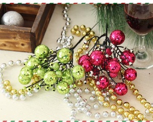 Rami di Bacche Glitterate Artificiali all'Ingrosso per Decorazioni Natalizie, Ghirlande Fai-da-Te e Artigianato - Product Image 3