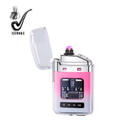 Coque transparente extérieure étanche Typc-e charge rapide briquet à impulsions électronique lumière LED briquets à cigares pour hommes