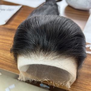 Perruque frontale en dentelle HD à la vente chaude, cheveux pré-épilés, nœuds petits et décolorés, 100% cheveux humains vierges, perruques frontales complètes pour femmes noires - Product Image 1