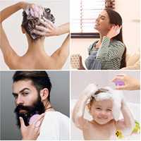 Silikon-Kopfhautmassagegerät Shampoo-Bürste zur Schuppenentfernung Haarwuchs-Förderung Weiche Borsten Nass-Trocken-Anwendung Salon Großhandel Individuelles Logo OEM ODM