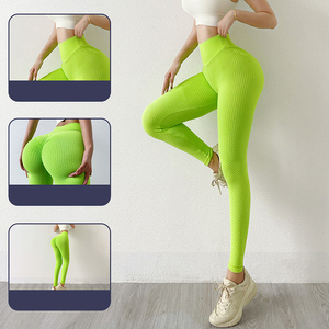 Pantalons en maille pour femmes, anti-cellulite, taille haute, compression en <span class=keywords><strong>nid</strong></span> <span class=keywords><strong>d</strong></span>'<span class=keywords><strong>abeille</strong></span>, fessier galbé, noir et blanc à pois, leggings multicolores rouges - Product Image 4