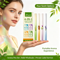 Kit de stylos diffuseurs d'arômes 4-en-1 aux herbes bien-être – Quatre options de parfum – Expérience aromatique portable – Stylo diffuseur d'arômes – Marque privée OEM