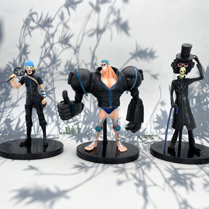 Gros Hot <span class=keywords><strong>Anime</strong></span> One Pieces figurine dorée ensemble complet de 9 personnes Version théâtre Version noire chapeau de paille dessin animé poupée - Product Image 4