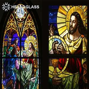 Vetro chiaro cinese della chiesa con <span class=keywords><strong>Bubles</strong></span> bella vetrata di alta qualità per la costruzione della chiesa - Product Image 2