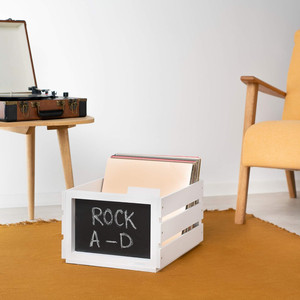 202412 Blanc <span class=keywords><strong>Bois</strong></span> Record Caisse <span class=keywords><strong>Vinyle</strong></span> Album Support De Stockage Boîte En <span class=keywords><strong>Bois</strong></span> Cas avec Tableau Signe Conseil Titulaire - Product Image 6