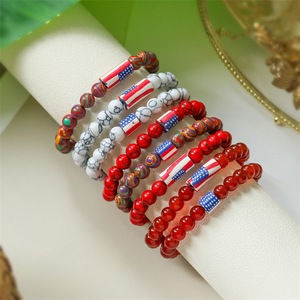 Bán Buôn Cờ Mỹ Đính Cườm Dây Đàn Hồi Vòng Đeo Tay Thời Trang Màu Ngọc Lam Đá Quý Vòng Đeo Tay Du Lịch Quà Tặng Lưu Niệm - Product Image 3