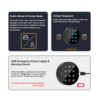 Aplicación TTlock Smart Electronic RFID Card Reader Locker Keyless Cabinet Smart Lock Pantalla táctil Teclado digital para sauna Oficina