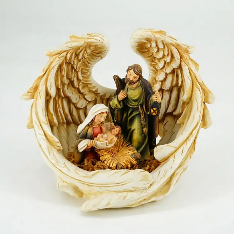 Jiayiカスタム樹脂キリスト降誕セットクリスマスの装飾のための小さなキリスト降誕セット