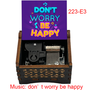 Caja de Música de Madera con Melodía '<span class=keywords><strong>Dont</strong></span> <span class=keywords><strong>Worry</strong></span> Be Happy', Regalo para Niños, Amigos, Familiares y Enamorados, Decoración para el Hogar - Product Image 1