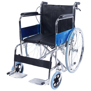 Silla de Ruedas Manual Rong Jun de Aleación de Aluminio Plegable Ligera para Personas Mayores con Freno y Asiento de Cuero Negro - Product Image 3