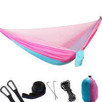 Hamac de parachute de qualité supérieure, résistant, avec moustiquaire, pour le camping, la randonnée, la survie en plein air, l'aventure, 1-2 personnes, toutes saisons