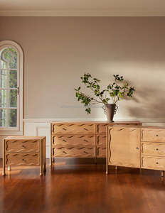 Myhome 2025ตู้ไม้เนื้อแข็งสองประตู, หรูหราทันสมัยสำหรับห้องรับประทานอาหารมี3ลิ้นชักทำด้วยมือทองเหลืองเฟอร์นิเจอร์ห้องครัว - Product Image 5