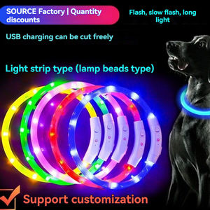 <span class=keywords><strong>Collar</strong></span> Táctico Impermeable para Perro, Recargable por USB, con Luz <span class=keywords><strong>LED</strong></span> de Seguridad Nocturna, Luminoso, Intermitente, Accesorios para Mascotas, Cinta - Product Image 2