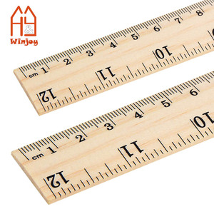 Règle en bois naturel de 30 cm, règle de mesure double face avec logo personnalisé, papeterie scolaire et de bureau pour étudiants, vente en gros - Product Image 4