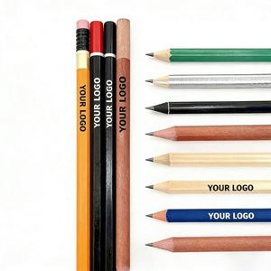 Fournisseur de papeterie promotionnelle en gros, crayons à dessin en graphite professionnels, crayons ronds noirs HB en vrac avec impression de logo - Product Image 1