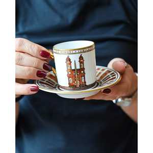 Service à café en porcelaine Richard Ginori, coffret Jubilé avec décoration Saint-Pierre, styles de design européens et turcs, comprend du café - Product Image 2