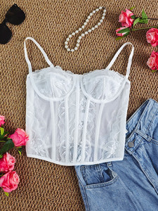 Nouveau <span class=keywords><strong>Corset</strong></span> Vintage 2026 pour Clubwear, Haut Court en Dentelle avec Baleines en Acier, Shapewear Polyvalent pour Femme - Product Image 5