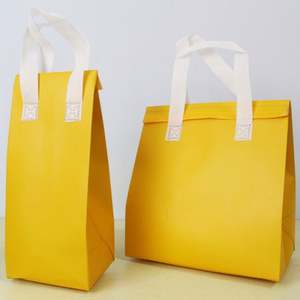 Bolsas de Picnic Personalizadas para Entrega de Comida y Café, Bolsas Desechables Autoadhesivas de Tela No Tejida, Bolsa Refrigerante Portátil Naranja para Llevar - Product Image 1