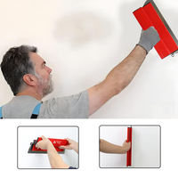 Ensemble de 7 Spatules Professionnelles avec Manche Télescopique et Étui, Outils de Plâtrage en Acier Inoxydable pour la Construction
