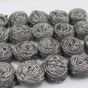 Estropajo de lana de alambre de acero inoxidable, estropajos de bolas para limpiar ollas, 15g, 30g, 10g, venta al por mayor