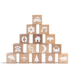 Baby Safe Natural Wood Learning Toy 26 Wooden ABC <b>Building</b> <b>Block</b> Alphabet Letters Stacking <b>Blocks</b> - Product Image 6