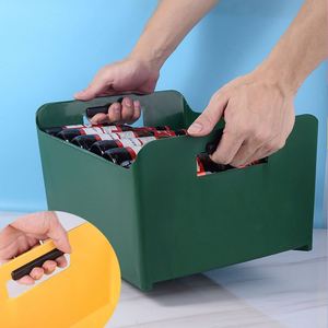 Colorful Square Travel Storage Bins Baskets Beverage Tubs <b>Tongs</b> Handles <b>Plastic</b> Beer Frame Ice Bucket for Party KTV - Product Image 2