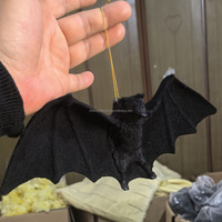 Réaliste simulé chauve-souris modèle rustique en peluche réaliste Animal sauvage Figure décoration Halloween scène blague accrocher ornements en fourrure