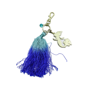 Customized Rose Keychain Christmas Ball Keychain <b>Sunglasses</b> Keychain Cartoon Fish Mermaid Keychain with Blue <b>Gradient</b> Tassel - Product Image 1