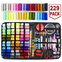 Kit de couture professionnel pour la maison, 229 pièces, boîte de réparation, fournitures, accessoires, outils, mini kit de couture