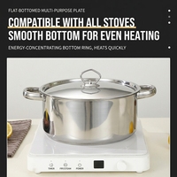 Ensemble de batterie de cuisine à double fond en acier inoxydable 15 pièces, casseroles et faitouts personnalisés pour cuisinière à induction