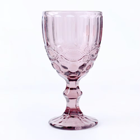 Verres à vin rétro en verre de 17 cm, motif diamant, 320 ml, couleurs unies, logo personnalisé, pour mariage, décoratifs, fabriqués à la machine, vente en gros