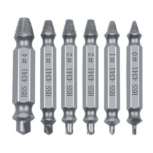 6Pcs Damaged Screw <strong>Extractor</strong> Set HSS <strong>Drill</strong> <strong>Bit</strong> Stripped Broken Remover Easily Quickly Take Out Kit Easy Demolition Power Tools - Product Image 1