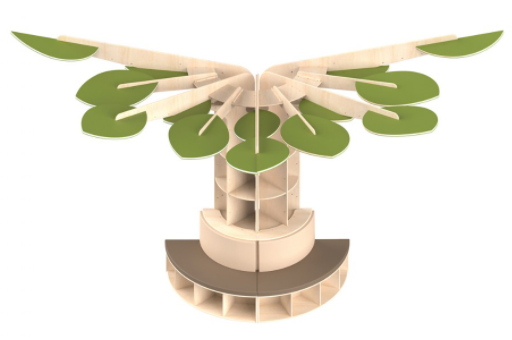 La mitad del árbol estantería