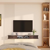 Desain kustom 47 "TV berdiri kenari dinding terpasang konsol Media 2 pintu kabel manajemen penyimpanan