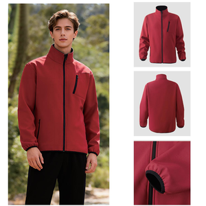 高品質メンズ服卸売 三層ソフトシェルジャケット ジップアップ 暖かいマイクロフリース生地コート 冬のハイキング用衣料 - Product Image 3