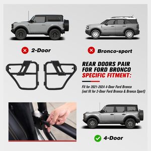 Puertas Delanteras y Traseras Tubulares para <span class=keywords><strong>Ford</strong></span> <span class=keywords><strong>Bronco</strong></span> 4 Puertas 2021-2025 - Product Image 2