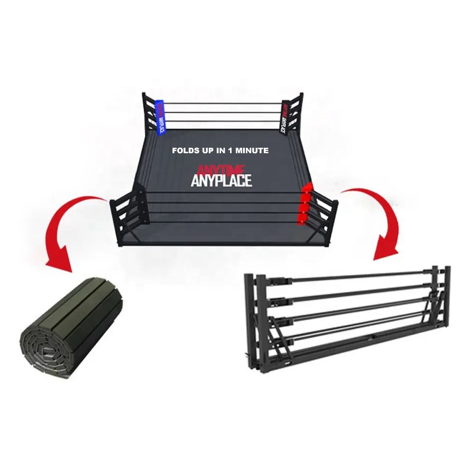 Wrestling Custom Fast Folds Up Space Saving Professional Fight Wrestling Muay Thai Portable Mini Ground Floor Foldable Boxing Ring