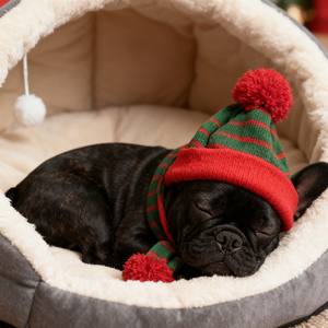 Wankalk قبعة وشاح للحيوانات الأليفة الدافئة الحياكة للجرو والكلاب والقطط منتجات الشتاء المستدامة حقيبة Opp للخريف والشتاء مطبوعة للربيع - Product Image 4