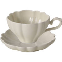 Mug en céramique fait main de style moderne, série Crème, avec cuillère et poignée ergonomique, couleur unie, exquis, pour le thé de l'après-midi, emballé, CC003 HiXin pour