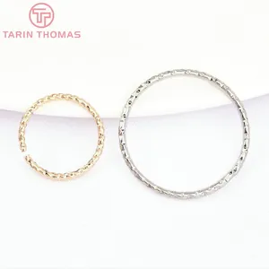 Anillos de latón chapados en oro de 24 quilates de alta calidad al por mayor, anillos de <span class=keywords><strong>salto</strong></span> abiertos en espiral para hacer joyas DIY - Product Image 1