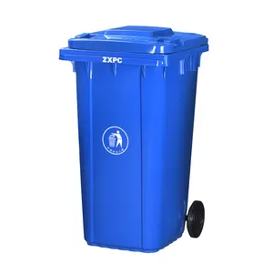 Plastic Industrial Dustbin 240 Liter Mobile Garbage Container Trash Can 2 Wheels Garbage Bin