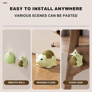 2 In 1 kirpi şekilli yapıştırıcı sevimli kediler öz Groomer tırmalamak Catnip MIni yalama topu oyuncak - Product Image 6