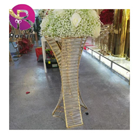 Centres de table pour fête, support de vase à fleurs transparent doré, décoration de mariage, centres de table pour la décoration de table de mariage