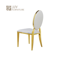 JJY-YHY-H001 vente en gros de luxe moderne en or en acier inoxydable dossier rond empilable hôtel événement salle à manger chaise de banquet pour mariage