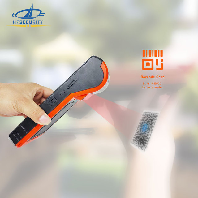 HFSecurity FP09 Android 11 Fingerprint Face Recognition Barcode QR Code Scanner Printer NFC Handheld Terminal Machine